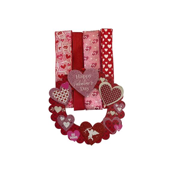 Valentine’s Day Wreath Kit | Sign & Ribbon Bundle | Heart, Cupid & Love Theme - Picture 4 of 4